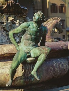 Detail van de Neptunusfontein, Piazza della Signoria, Florence (detail)